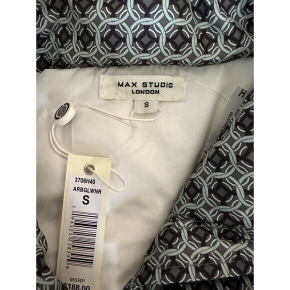 Max Studio London Womens Puffer Vest Size Small Green Black Pockets $188 - Picture 9 of 14